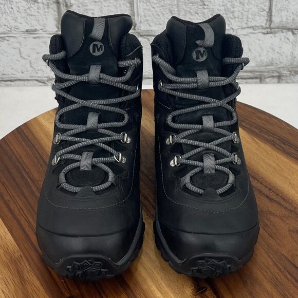 Merrell Dry Select Womens Sz. 7 Black Leather Vibram Hiking Ankle Boots J32090 - Picture 6 of 11